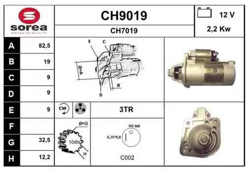 стартер SNRA CH9019