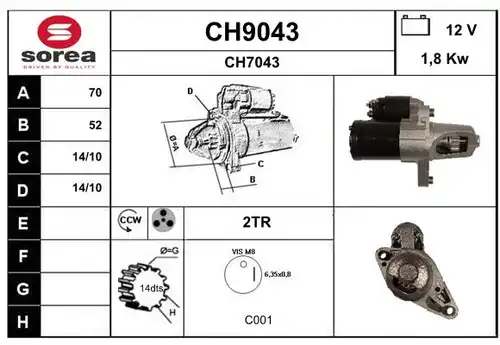 стартер SNRA CH9043