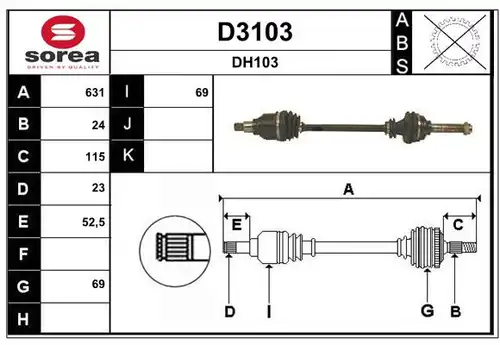 полуоска SNRA D3103