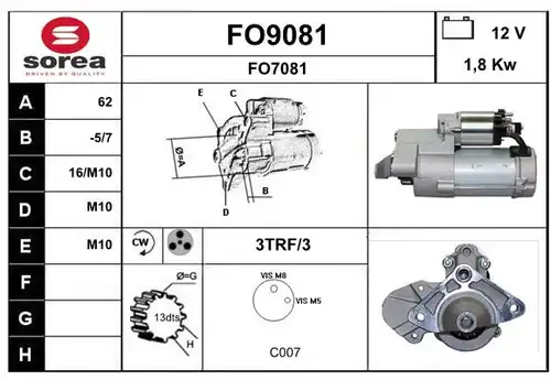 стартер SNRA FO9081