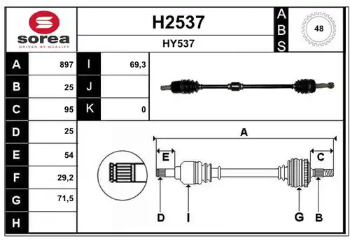 полуоска SNRA H2537