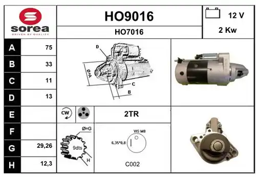 стартер SNRA HO9016