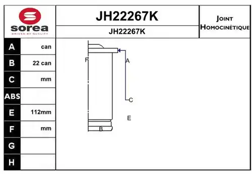 каре комплект, полуоска SNRA JH22267K