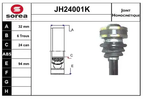 каре комплект, полуоска SNRA JH24001K