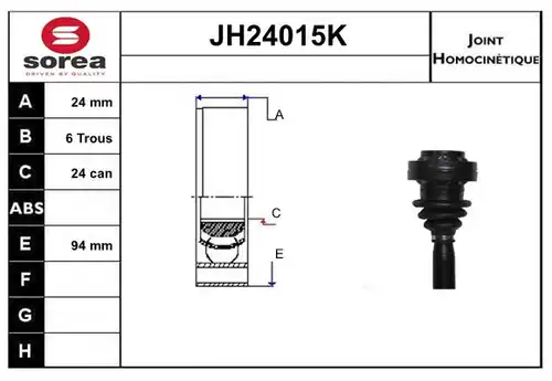 каре комплект, полуоска SNRA JH24015K