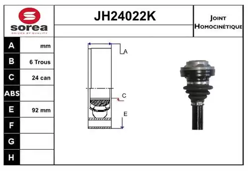 каре комплект, полуоска SNRA JH24022K