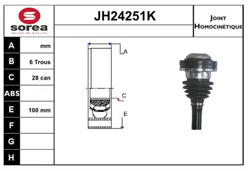 каре комплект, полуоска SNRA JH24251K