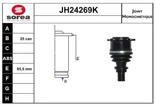 каре комплект, полуоска SNRA JH24269K