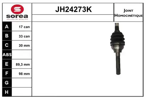 каре комплект, полуоска SNRA JH24273K