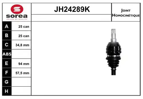 каре комплект, полуоска SNRA JH24289K