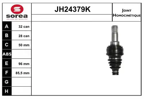 каре комплект, полуоска SNRA JH24379K