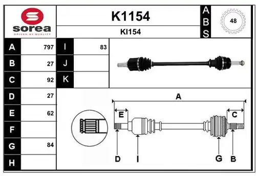 полуоска SNRA K1154