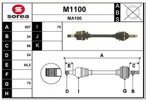 полуоска SNRA M1100