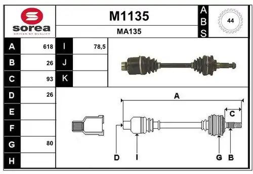 полуоска SNRA M1135