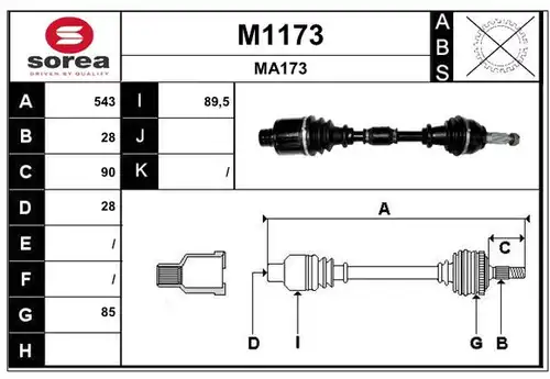 полуоска SNRA M1173