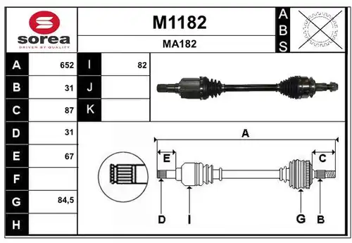 полуоска SNRA M1182