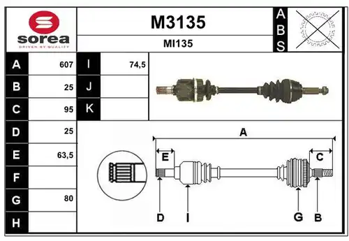 полуоска SNRA M3135