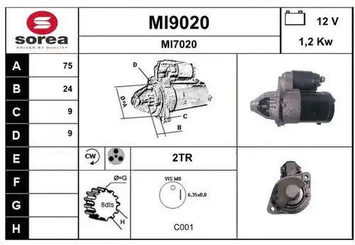 стартер SNRA MI9020