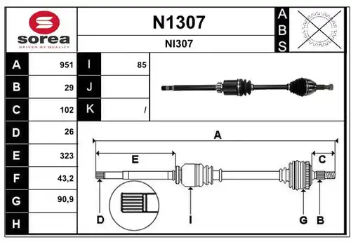 полуоска SNRA N1307