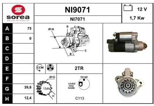 стартер SNRA NI9071