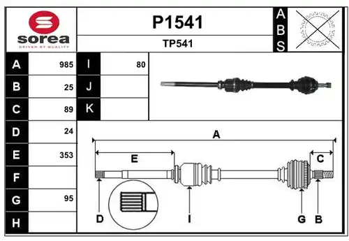 полуоска SNRA P1541