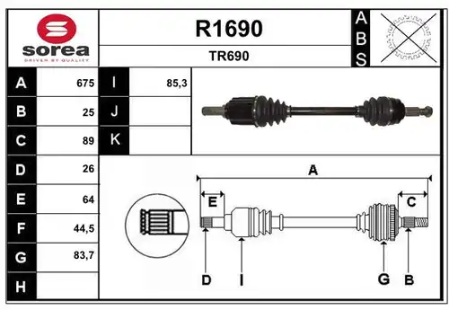 полуоска SNRA R1690