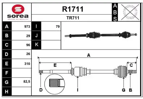 полуоска SNRA R1711