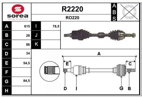 полуоска SNRA R2220