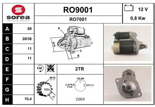 стартер SNRA RO9001