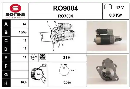 стартер SNRA RO9004