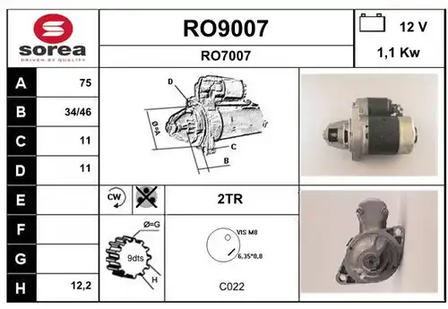 стартер SNRA RO9007