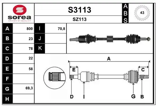 полуоска SNRA S3113