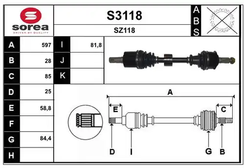 полуоска SNRA S3118