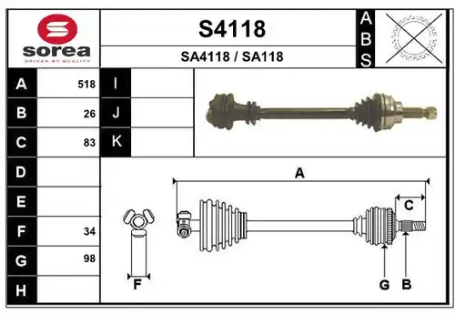 полуоска SNRA S4118