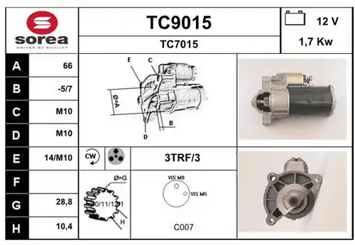 стартер SNRA TC9015