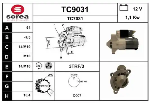 стартер SNRA TC9031