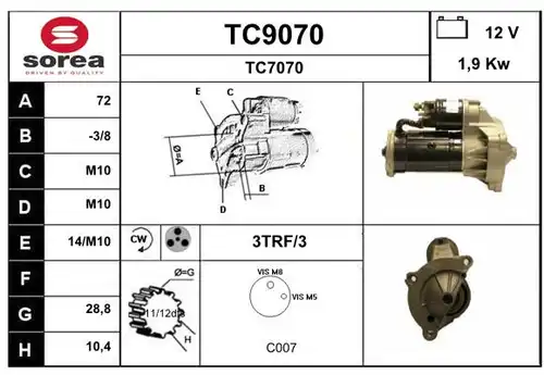 стартер SNRA TC9070