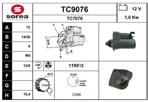 стартер SNRA TC9076