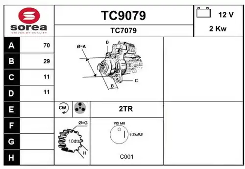 стартер SNRA TC9079