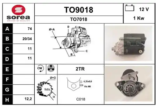 стартер SNRA TO9018