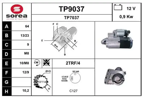 стартер SNRA TP9037