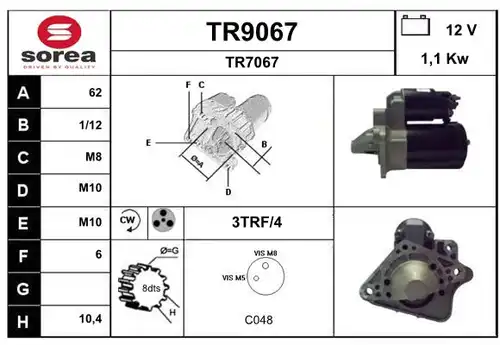 стартер SNRA TR9067