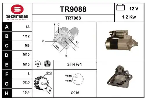 стартер SNRA TR9088