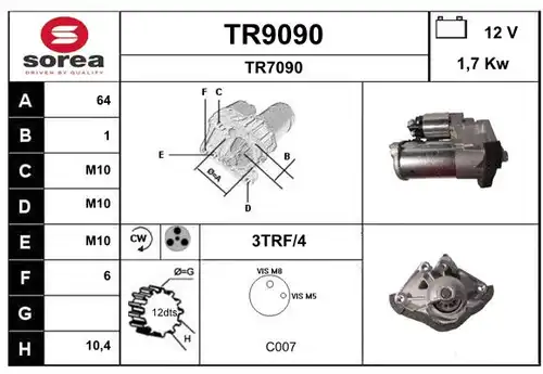 стартер SNRA TR9090