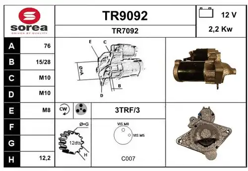 стартер SNRA TR9092