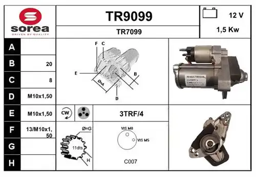 стартер SNRA TR9099