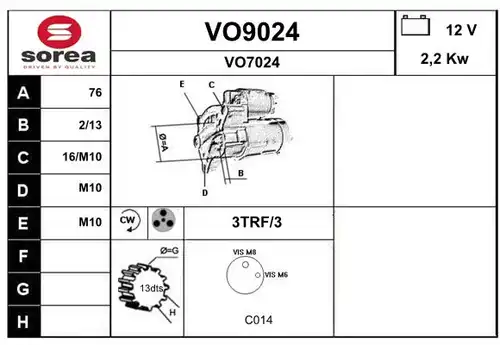 стартер SNRA VO9024