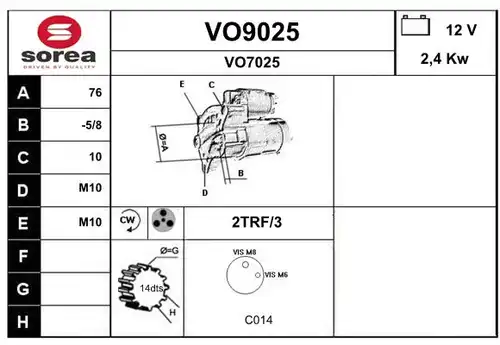 стартер SNRA VO9025