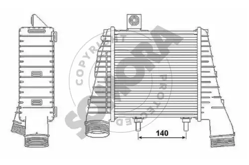 интеркулер (охладител за въздуха на турбината) SOMORA 024245L