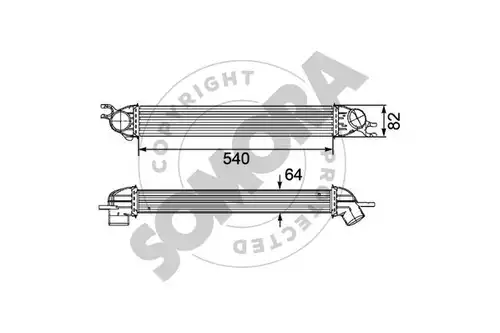 интеркулер (охладител за въздуха на турбината) SOMORA 040145